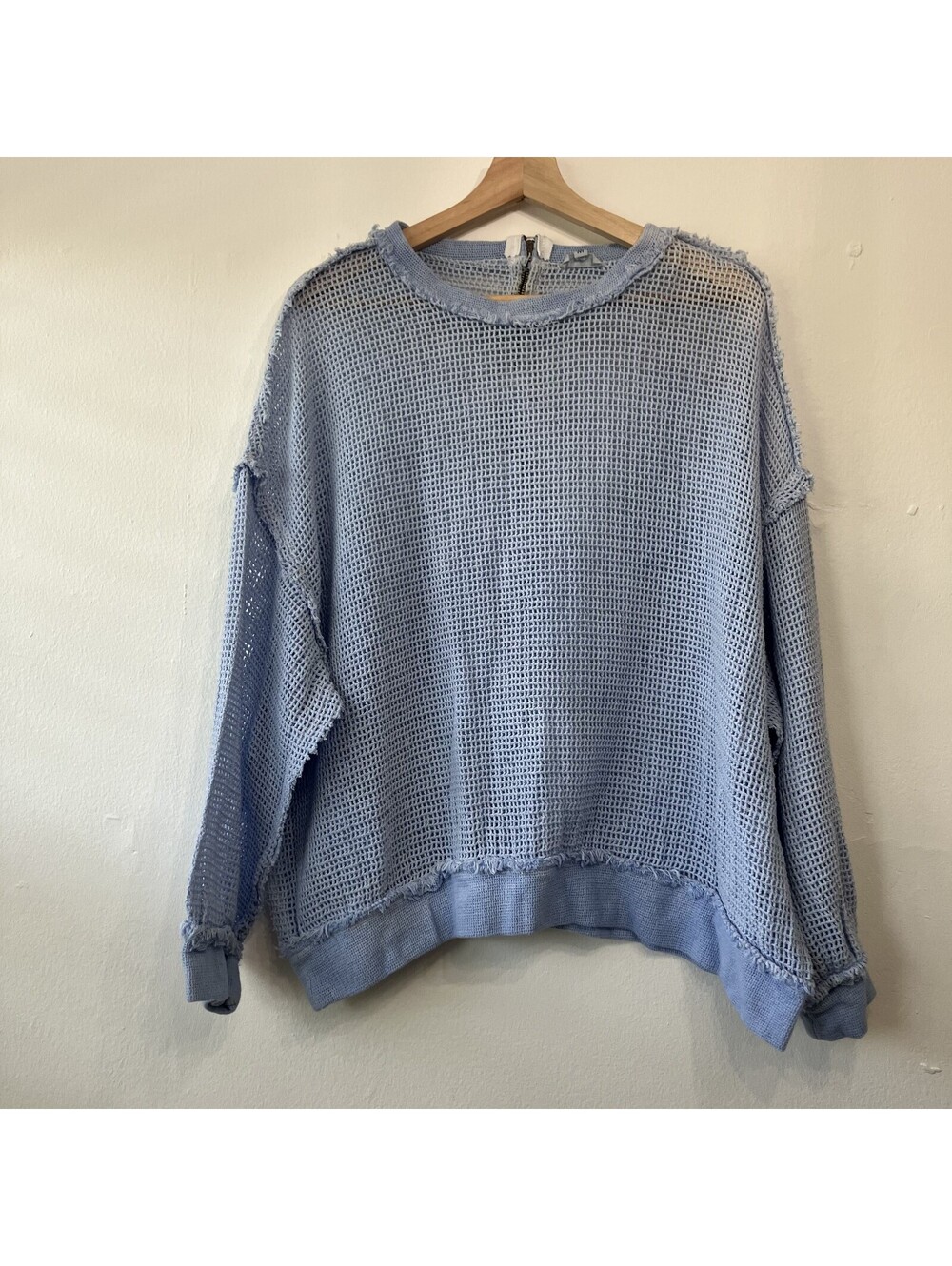 POL Boho Oversized Open Knit Sweater Sequin Embroidery Whimsical Layering Medium